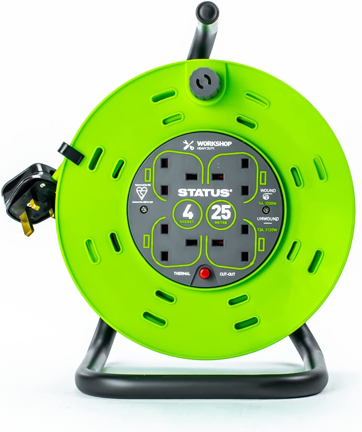 Status S25M13ACR2 25 Metre 4 Socket Extension Cable Reel 13A Status S25M13ACR2 25 Metre 4 Socket Extension Cable Reel 13A